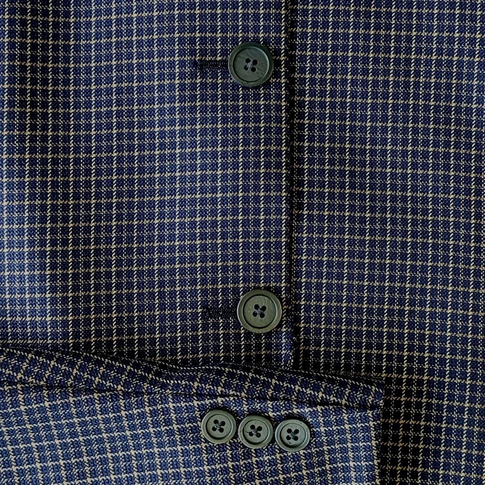 Brandini Le Collezioni Men's Wool Silk Blend Plaid Blazer 46R - Picture 6 of 8